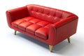 red leather sofa in modern style, isolated on white Royalty Free Stock Photo