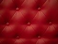 Red leather texture background with buttoned pattern Royalty Free Stock Photo