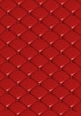 The red leather texture of the quilted skin