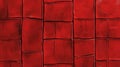 Red leather texture with square pattern for background or wallpaper design Royalty Free Stock Photo