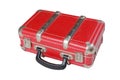 Red leather vintage old suitcase Royalty Free Stock Photo