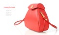 Red leather women bag on white background Royalty Free Stock Photo