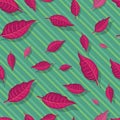 Red Leaves Seamless Pattern Vector Illustration