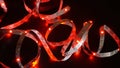 Red led illumination. LED strip on a black background Royalty Free Stock Photo
