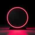 Red LED Minimalistic Round Picture Frame.