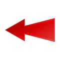 Angular red arrow to the left icon on a white background Royalty Free Stock Photo