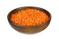 Red lentil beans in bowl