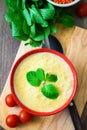 Red lentil cream soup from above