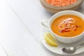 Red lentil soup, turkish cuisine Royalty Free Stock Photo