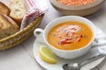 Red lentil soup, turkish cuisine Royalty Free Stock Photo