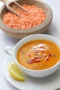 Red lentil soup, turkish cuisine Royalty Free Stock Photo