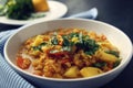 Red lentil stew with potato, carrot and turmeric.