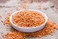 Red Lentils in a Bowl Royalty Free Stock Photo