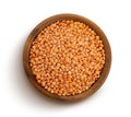 Red lentils isolated on white background, top view Royalty Free Stock Photo