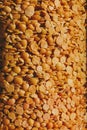 Red lentils in a jar in the kitchen - Colorful background