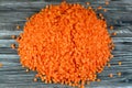 Red lentils, The lentil (Lens culinaris or Lens esculenta), an edible legume. It is an annual plant Royalty Free Stock Photo