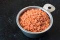 Red Lentils in a Measuring Cup Royalty Free Stock Photo