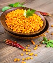 Red lentils pepper Royalty Free Stock Photo