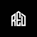RED letter logo design on BLACK background. RED creative initials letter logo concept. RED letter design.RED letter logo design on