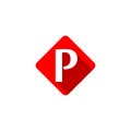 Red Letter P Logo Design Concept. Initial P Logo Design Template Vector