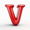 Quirky 3d Red Letter V On White Background Photo