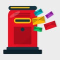 Red letterbox vector illustration in flat style Royalty Free Stock Photo