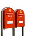 The red letterboxes in Copenhagen, Denmark Royalty Free Stock Photo