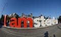 Red letters in the park in centre of Amsterdam