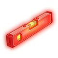 Red Level Tool on White Background with Cartoon Style Royalty Free Stock Photo