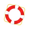 Red life buoy. Nautical safety. Lifeguard lifesaver. life guard. Vector illustration Royalty Free Stock Photo