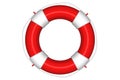 Red life buoy with rope isolated Royalty Free Stock Photo