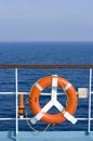 Red Lifebuoy - Blue Sea Royalty Free Stock Photo