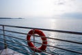 Red Lifebuoy on ferry boat Royalty Free Stock Photo
