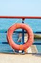 Red Lifebuoy in front Royalty Free Stock Photo