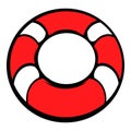 Red lifebuoy icon, icon cartoon