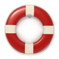 Red lifebuoy icon - Isolated