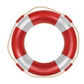 Red lifebuoy over white background Royalty Free Stock Photo