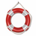 Red lifebuoy ring isolated on white background Royalty Free Stock Photo