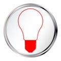 Light Bulb Button Over A White Background Royalty Free Stock Photo