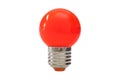 Red light bulb isolated on white background Royalty Free Stock Photo