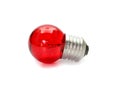 Red light bulb isolated on white background Royalty Free Stock Photo