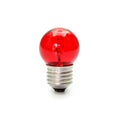 Red light bulb isolated on white background Royalty Free Stock Photo