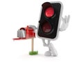 Red light character with mailbox Royalty Free Stock Photo