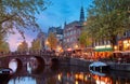 Red-light district in Amsterdam city picturesque landscape Royalty Free Stock Photo