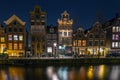 Red light district in Amsterdam the Netherlands by night Royalty Free Stock Photo