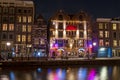Red light district in Amsterdam the Netherlands by night Royalty Free Stock Photo