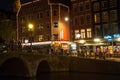 Red-light district at night in Amsterdam, the Netherlands. Royalty Free Stock Photo