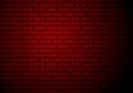 Red light glowed rustic brick wall stock vector