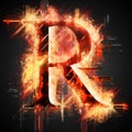 Red light letter R Royalty Free Stock Photo