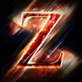 Red light letter Z Royalty Free Stock Photo